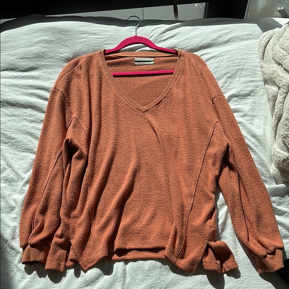 Cozy V-Neck Orange Sweater